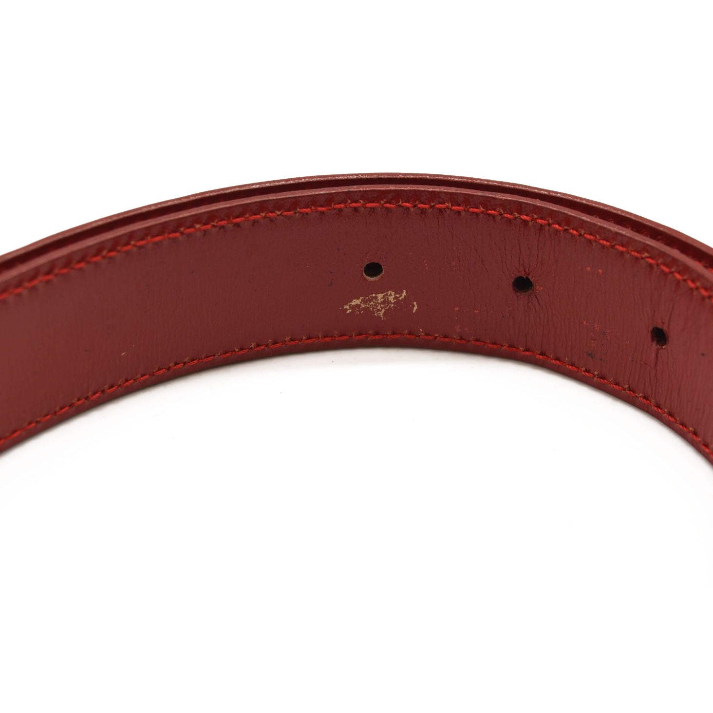 GUCCI Calfskin Interlocking G Belt 75 30 Vibrant Red