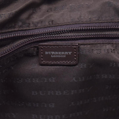 $780  BURBERRY Coated Canvas Check Flat Messenger Bag Dark Brown CONSIGNMENT 10021351
