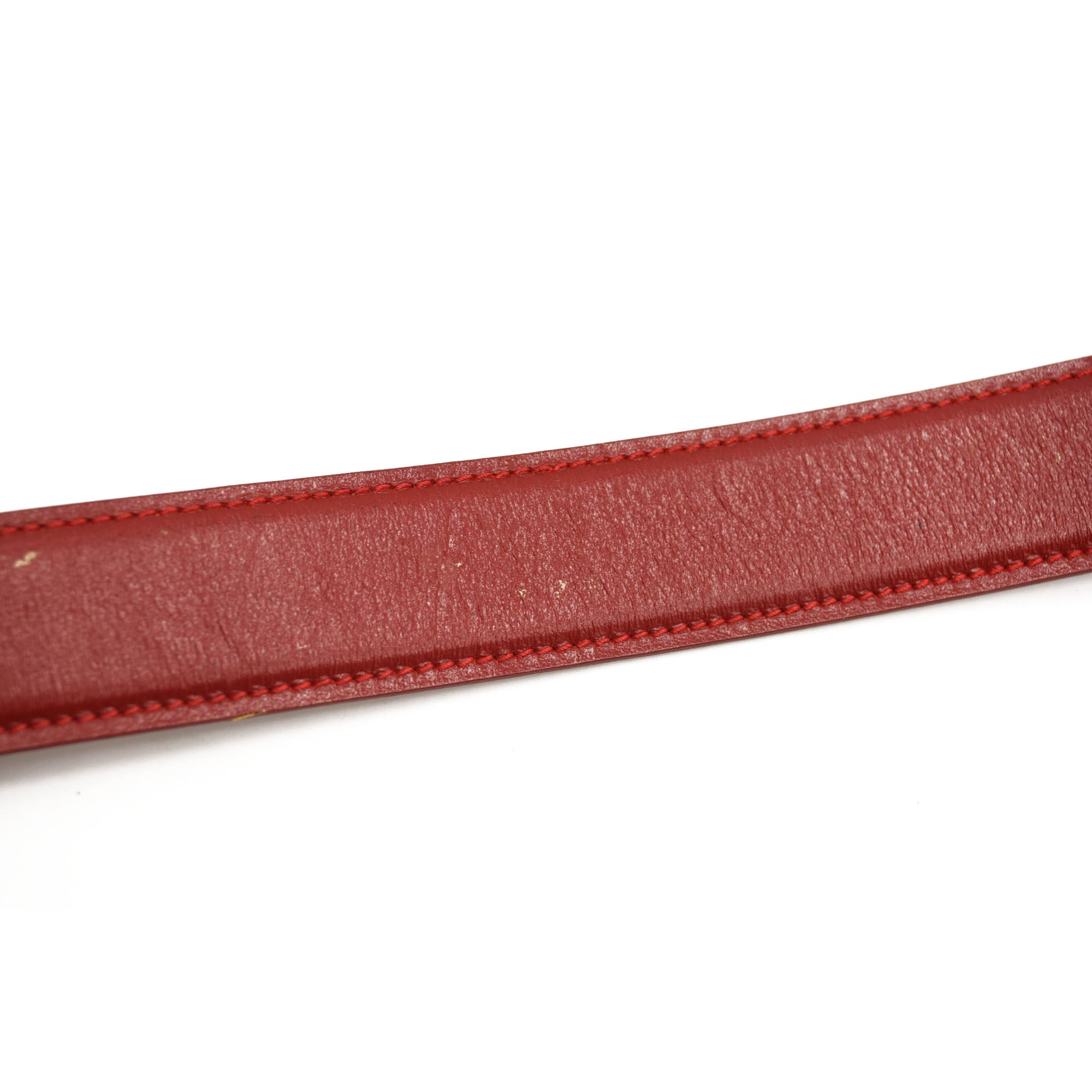 GUCCI Calfskin Interlocking G Belt 75 30 Vibrant Red