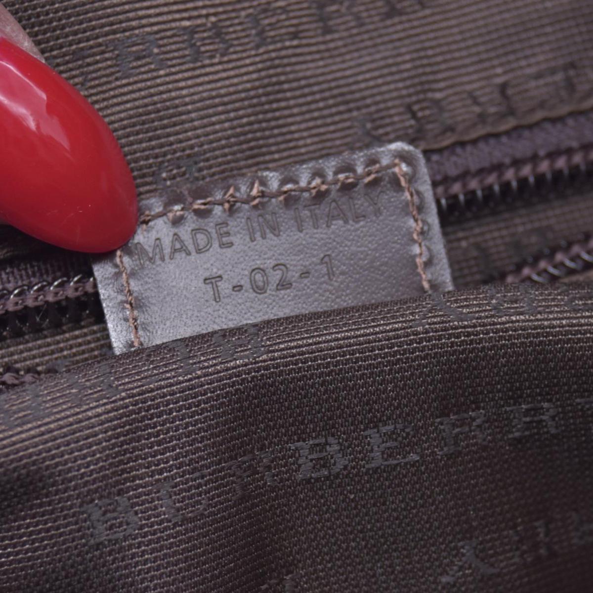 $780  BURBERRY Coated Canvas Check Flat Messenger Bag Dark Brown CONSIGNMENT 10021351