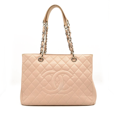 CHANEL Caviar Quilted Grand Shopping Tote GST Light Pink 17*