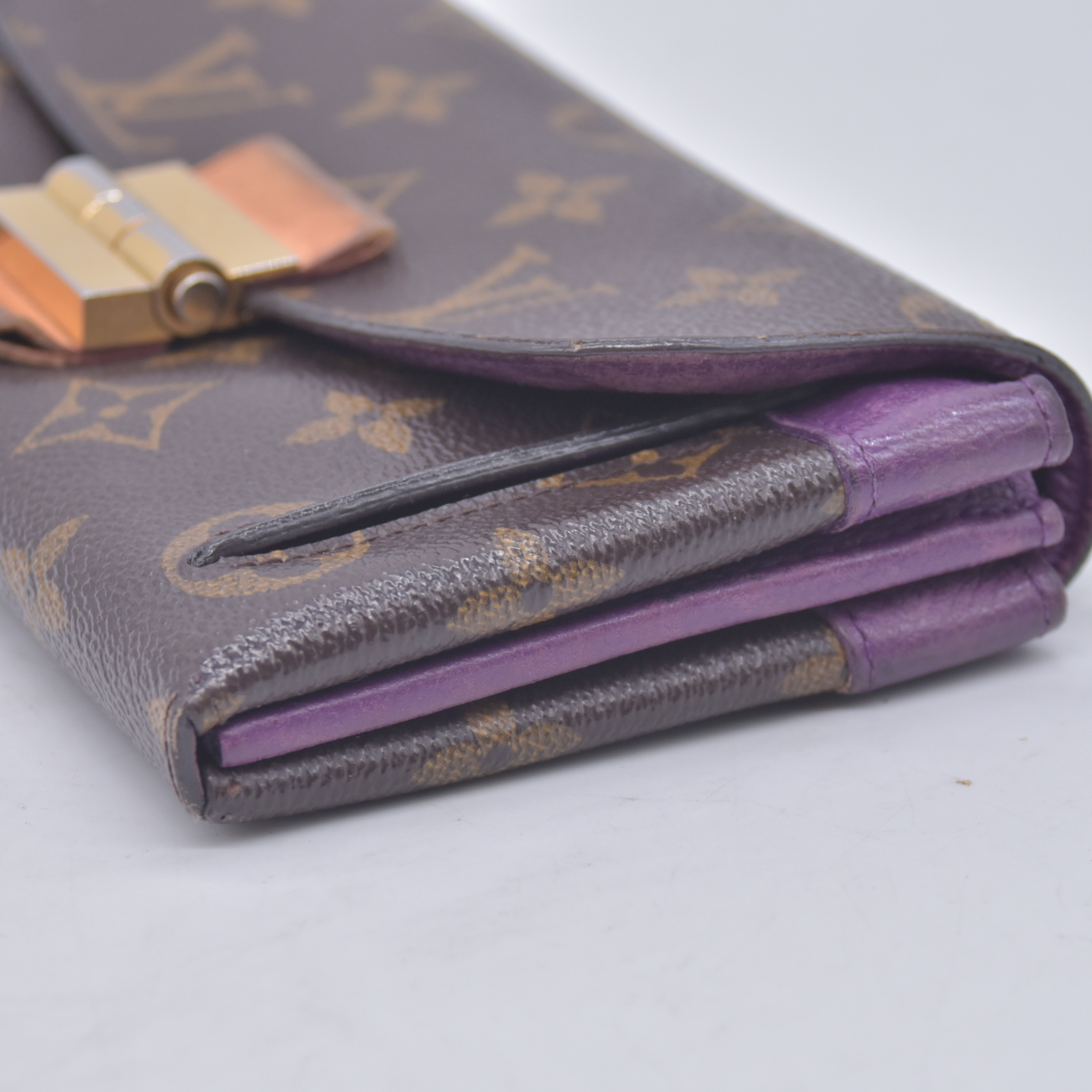 $1400 2014 Louis Vuitton Monogram Portefeiulle Elysee Long Bifold Wallet Brown SP0144