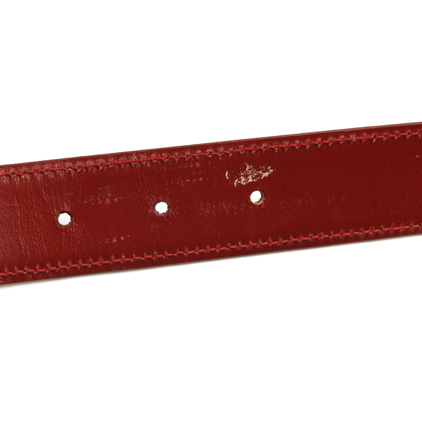 GUCCI Calfskin Interlocking G Belt 75 30 Vibrant Red