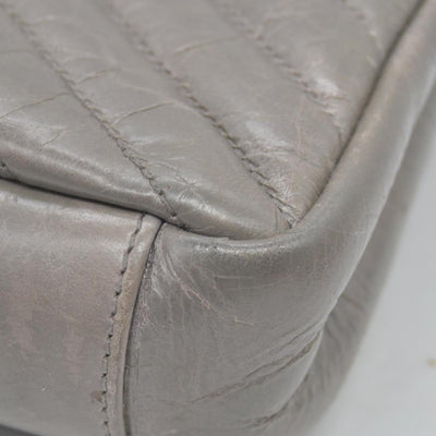Saint Laurent Waxed Calfskin Matelasse Chevron Medium Monogram College Bag Fog Gray