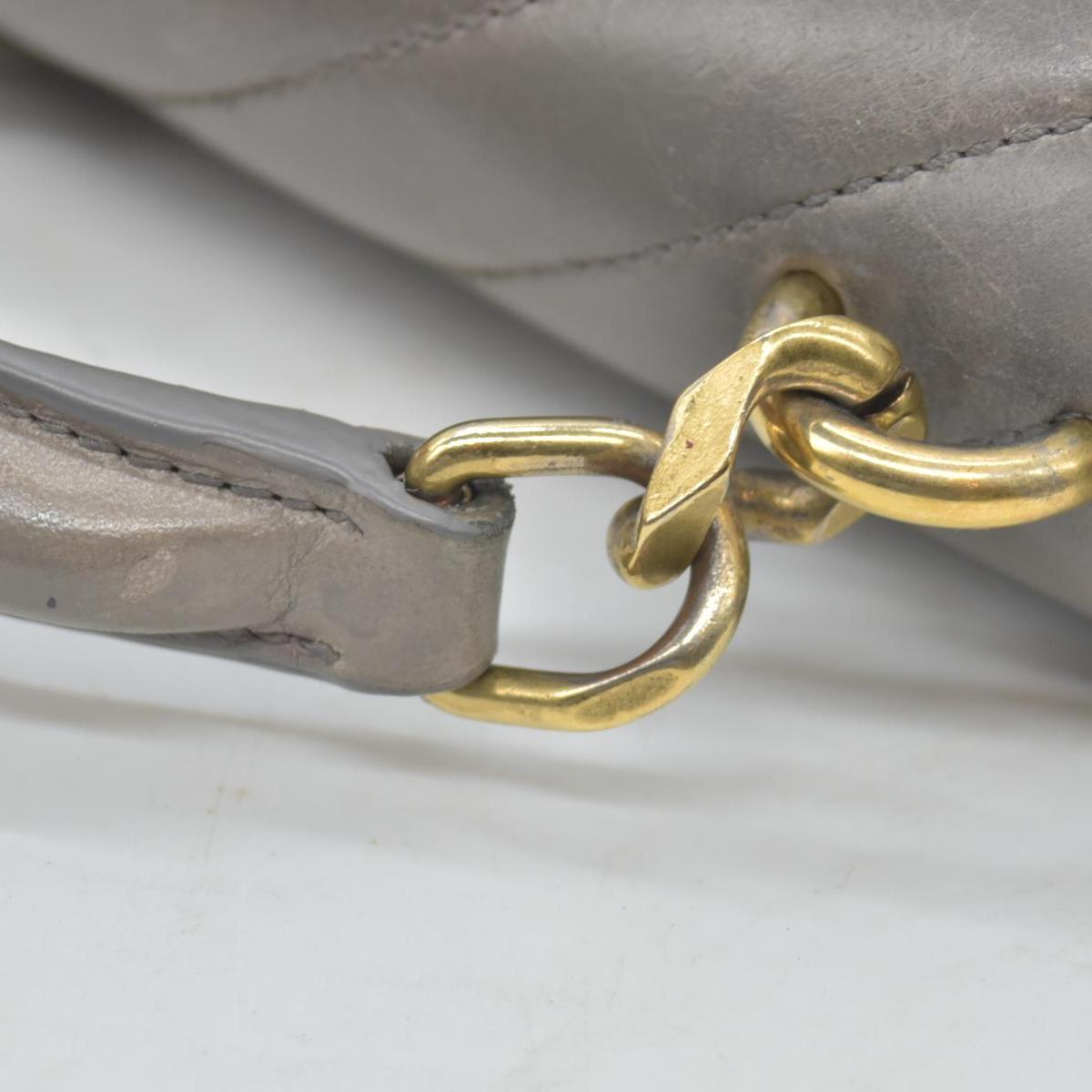 Saint Laurent Waxed Calfskin Matelasse Chevron Medium Monogram College Bag Fog Gray