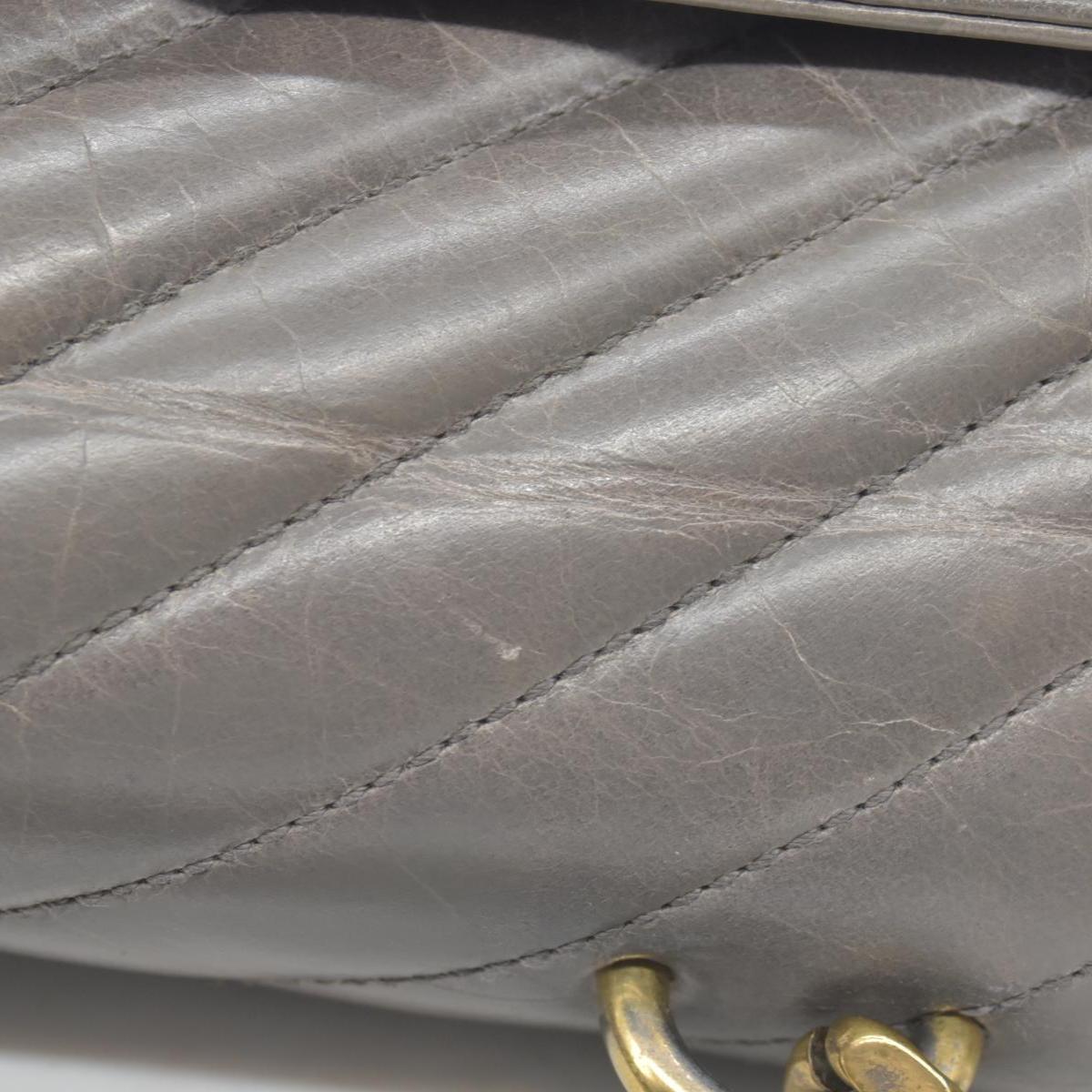 Saint Laurent Waxed Calfskin Matelasse Chevron Medium Monogram College Bag Fog Gray