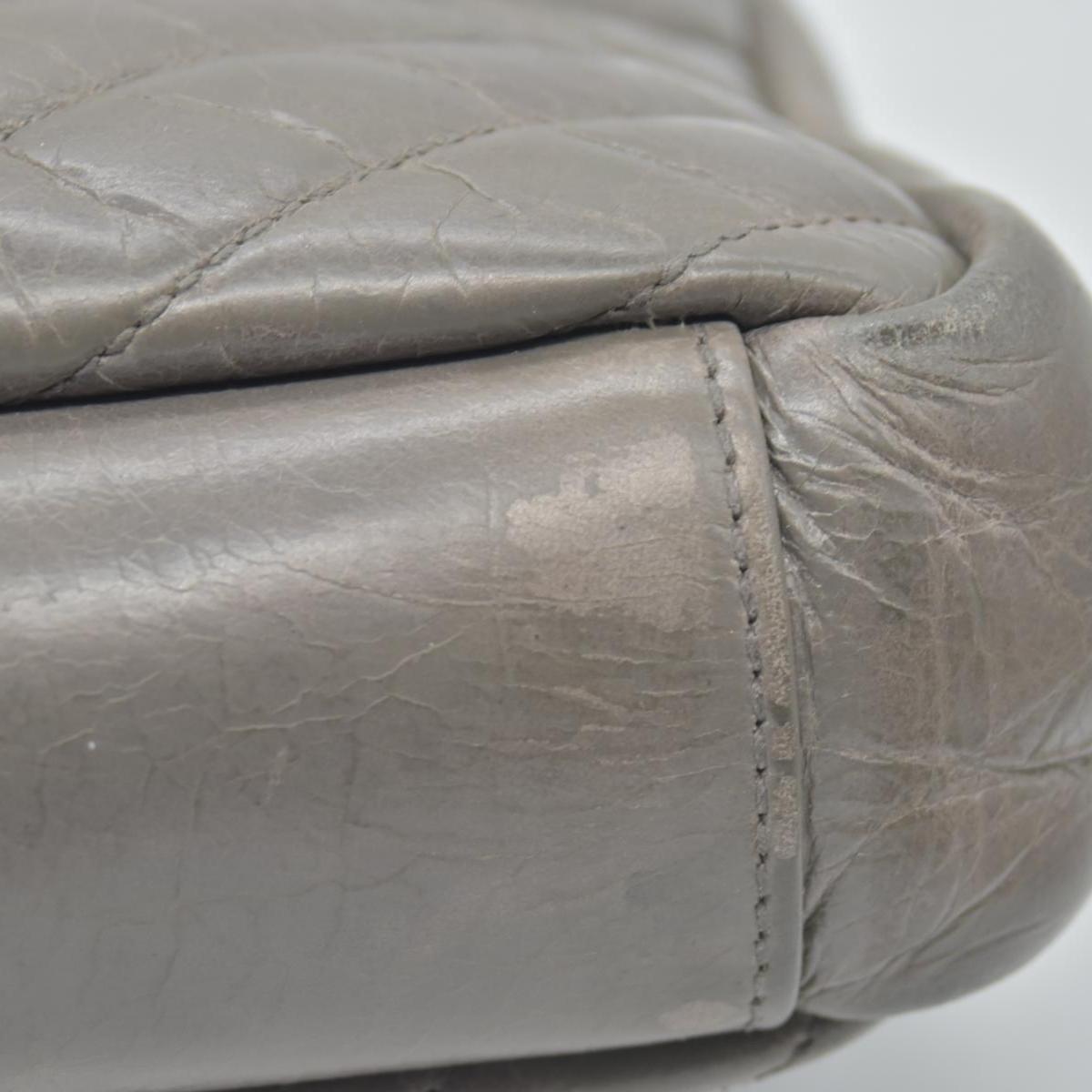 Saint Laurent Waxed Calfskin Matelasse Chevron Medium Monogram College Bag Fog Gray