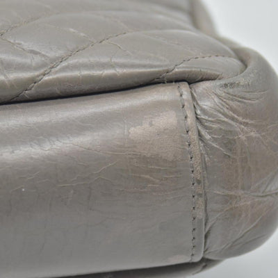 Saint Laurent Waxed Calfskin Matelasse Chevron Medium Monogram College Bag Fog Gray