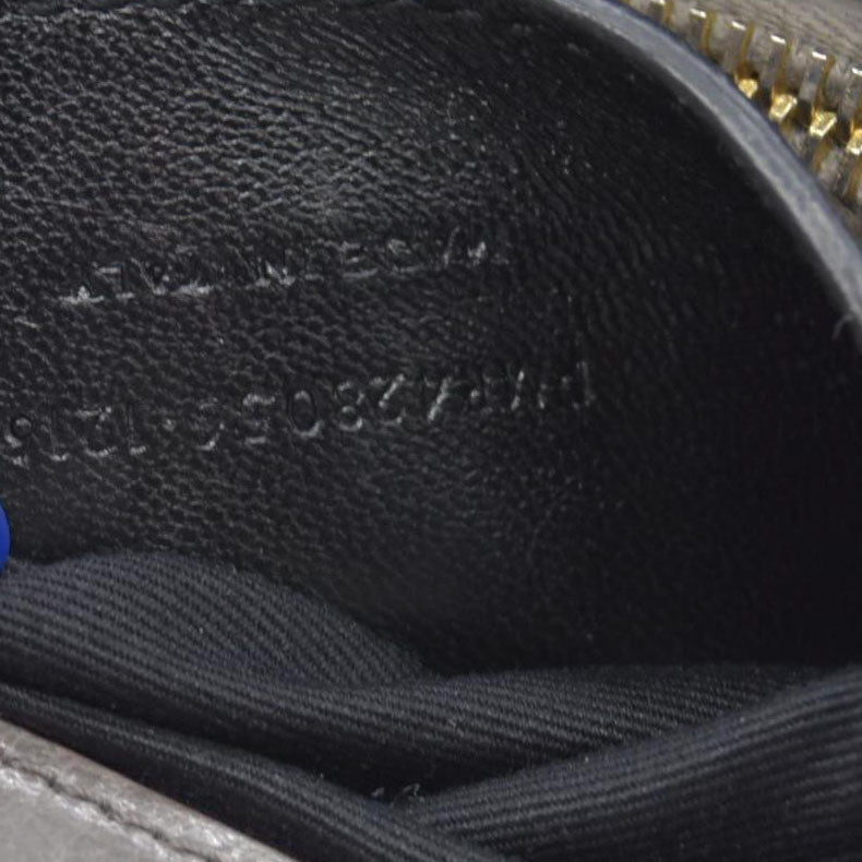 $2800 Saint Laurent Waxed Calfskin Matelasse Chevron Medium Monogram College Bag Fog Gray 10019838