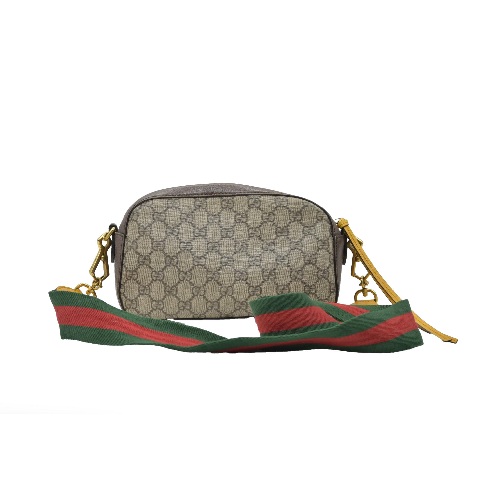 Gucci GG Supreme Monogram Web Neo Vintage Shoulder Bag Beige New Acero Crop