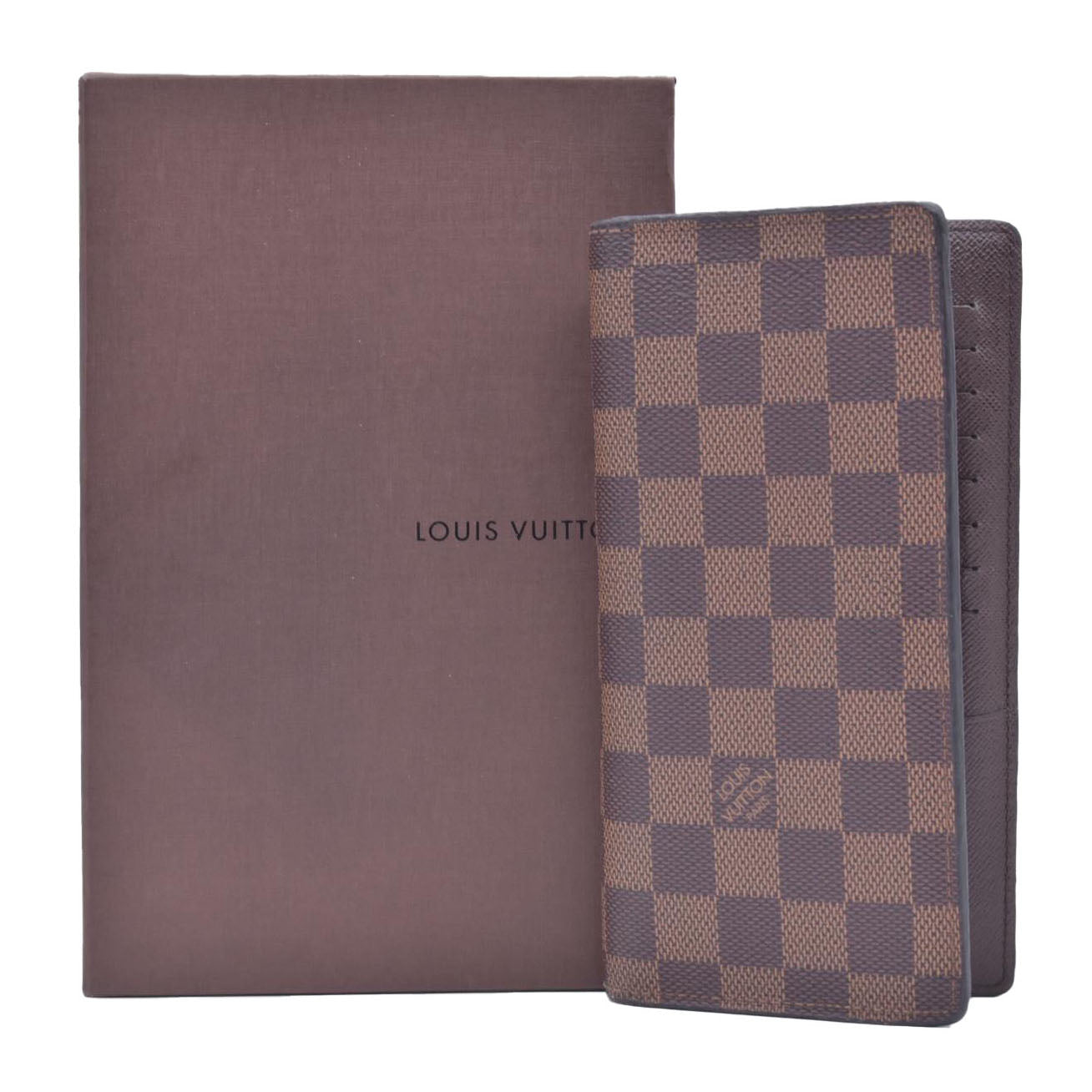 $710 Louis Vuitton  Damier Ebene Porte-Cartes Credit Yen Checkbook Wallet TN1196 CONSIGNMENT