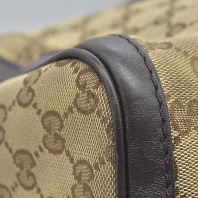 $1350 Gucci Monogram Selleria Calfskin Vintage Web Medium Boston Dark Brown