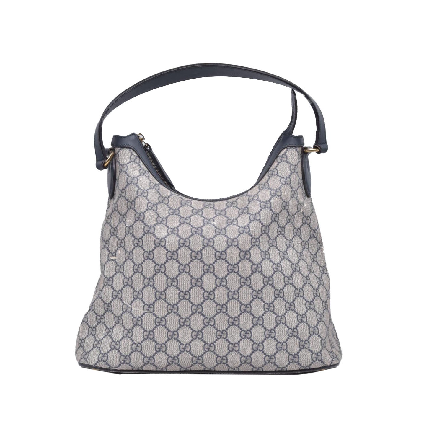 $1490 Gucci GG Supreme Linea Navy Hobo Shoulder Tote Bag CONSIGNMENT