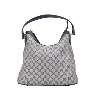 $1490 Gucci GG Supreme Linea Navy Hobo Shoulder Tote Bag CONSIGNMENT