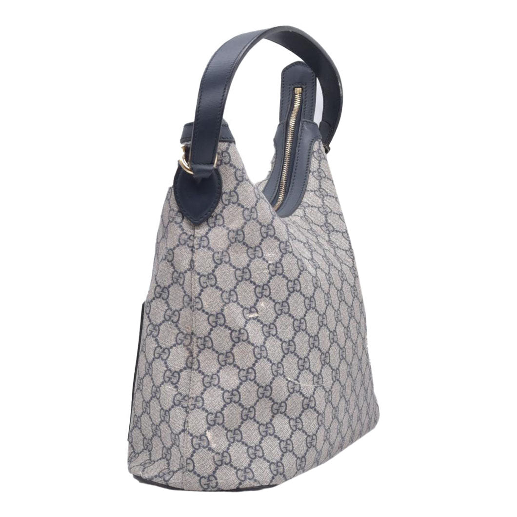 $1490 Gucci GG Supreme Linea Navy Hobo Shoulder Tote Bag CONSIGNMENT