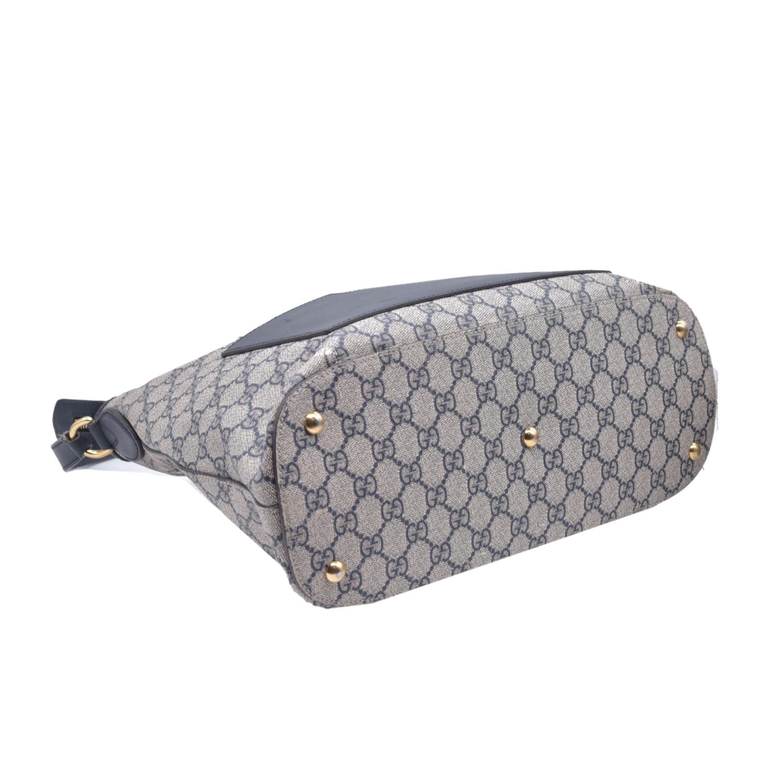 $1490 Gucci GG Supreme Linea Navy Hobo Shoulder Tote Bag CONSIGNMENT