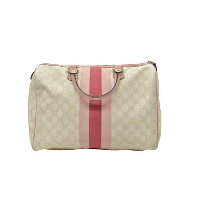 Gucci GG Plus Monogram Web Stripe Medium Joy Boston Pink