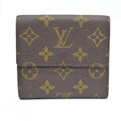 AUCTION $550 Louis Vuitton Monogram Porte Tresor  Etui Papiers Trifold Wallet Brown  AP0062