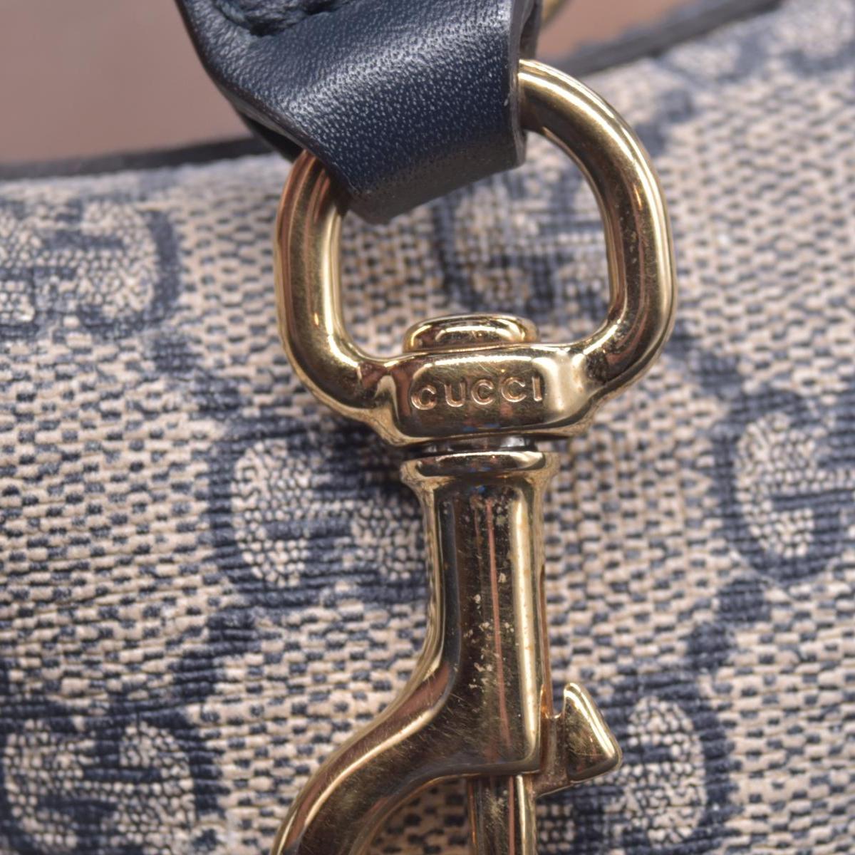 $1490 Gucci GG Supreme Linea Navy Hobo Shoulder Tote Bag CONSIGNMENT