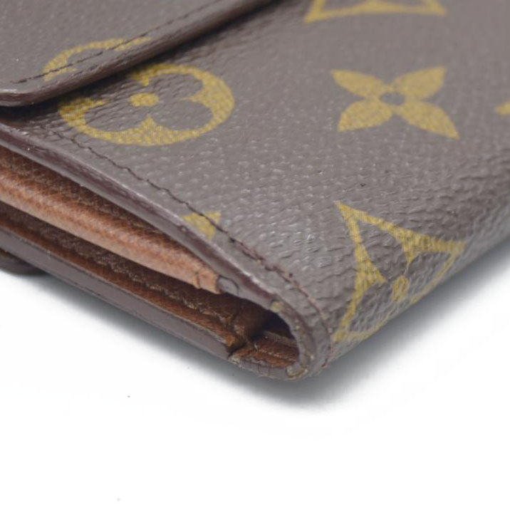 AUCTION $550 Louis Vuitton Monogram Porte Tresor  Etui Papiers Trifold Wallet Brown  AP0062