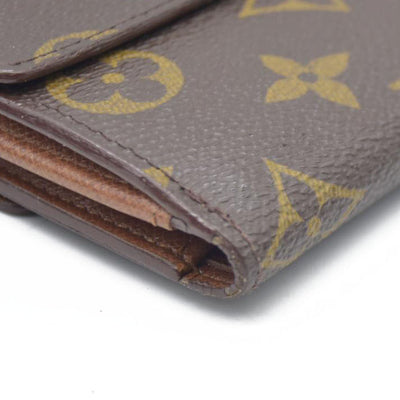 AUCTION $550 Louis Vuitton Monogram Porte Tresor  Etui Papiers Trifold Wallet Brown  AP0062