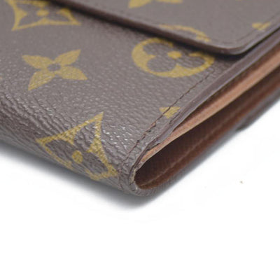 AUCTION $550 Louis Vuitton Monogram Porte Tresor  Etui Papiers Trifold Wallet Brown  AP0062
