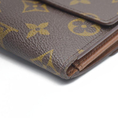 AUCTION $550 Louis Vuitton Monogram Porte Tresor  Etui Papiers Trifold Wallet Brown  AP0062