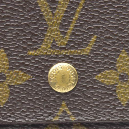 AUCTION $550 Louis Vuitton Monogram Porte Tresor  Etui Papiers Trifold Wallet Brown  AP0062