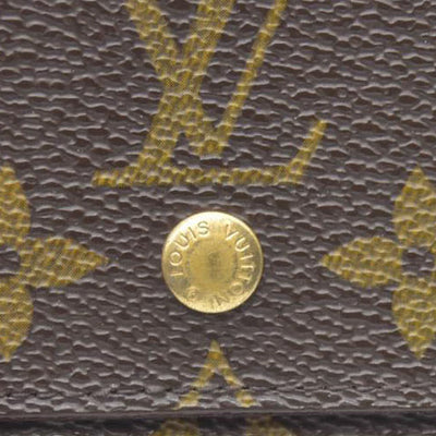 AUCTION $550 Louis Vuitton Monogram Porte Tresor  Etui Papiers Trifold Wallet Brown  AP0062