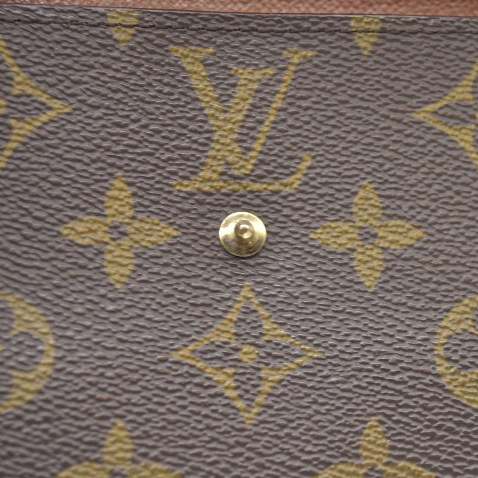AUCTION $615 Louis Vuitton  Monogram Porte-Monnaie Billets Cartes Credit Wallet