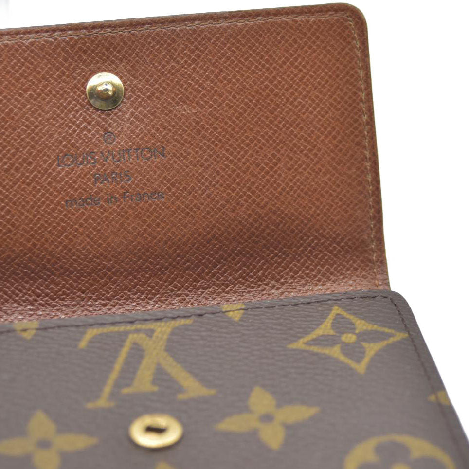 AUCTION $550 Louis Vuitton Monogram Porte Tresor  Etui Papiers Trifold Wallet Brown  AP0062