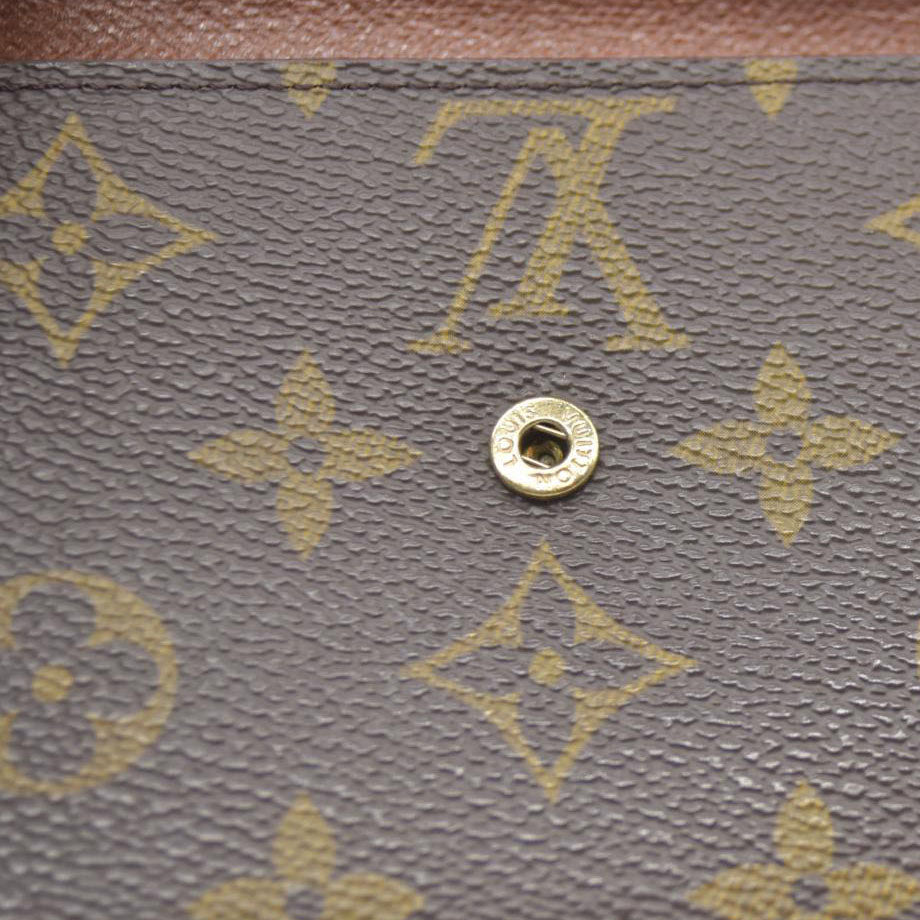 AUCTION $550 Louis Vuitton Monogram Porte Tresor  Etui Papiers Trifold Wallet Brown  AP0062