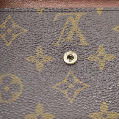 AUCTION $550 Louis Vuitton Monogram Porte Tresor  Etui Papiers Trifold Wallet Brown  AP0062