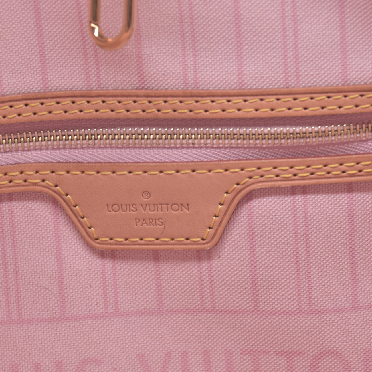 $2240 2019 Louis Vuitton Damier Azur Neo Neverfull GM Rose Ballerine