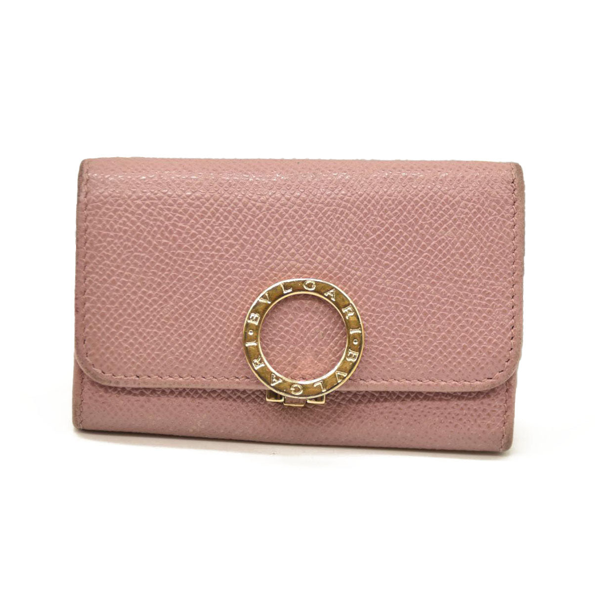 BVLGARI BVLGARIBVLGARI Clip Leather 6 Ring Key Case Pink