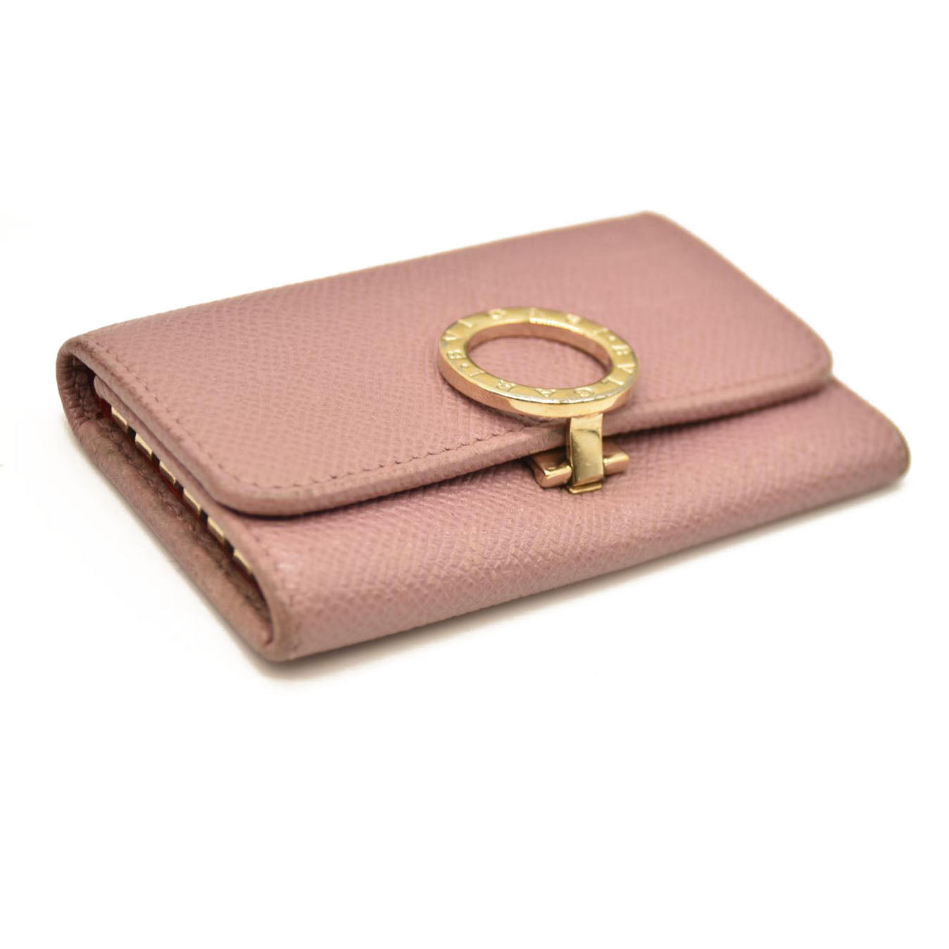 BVLGARI BVLGARIBVLGARI Clip Leather 6 Ring Key Case Pink