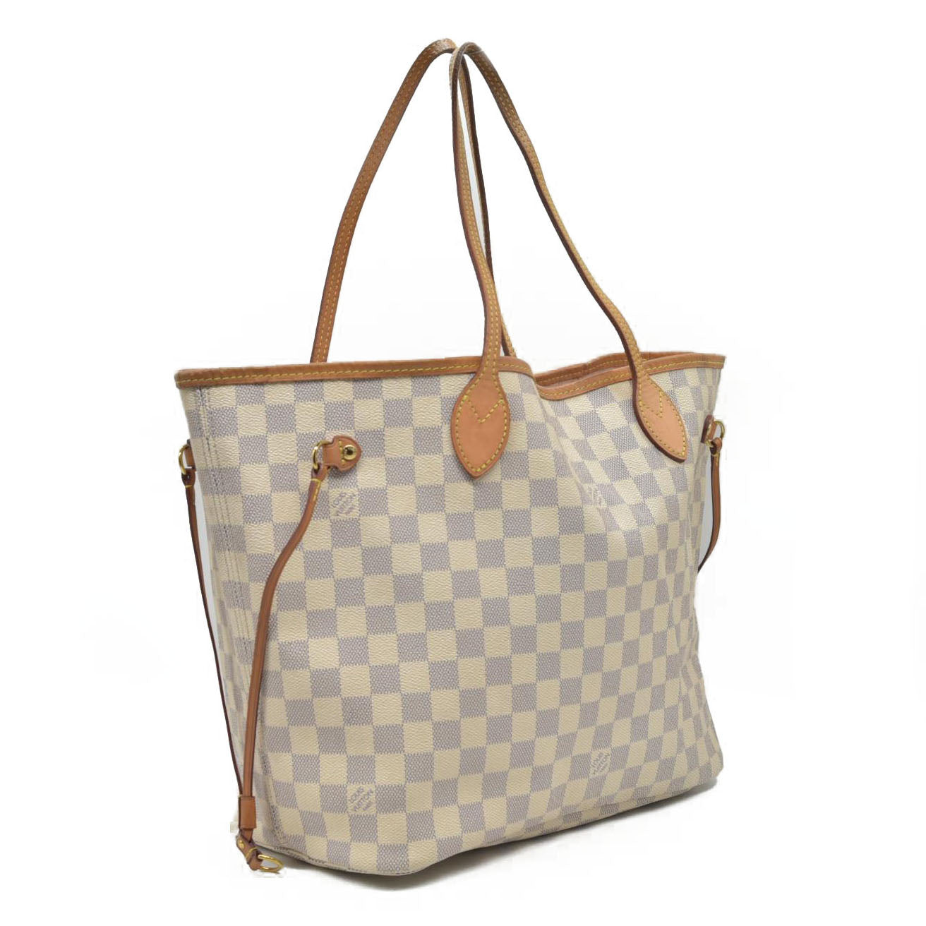 $2170 Louis Vuitton Damier Azur Neo Neverfull MM Rose Ballerine RFID