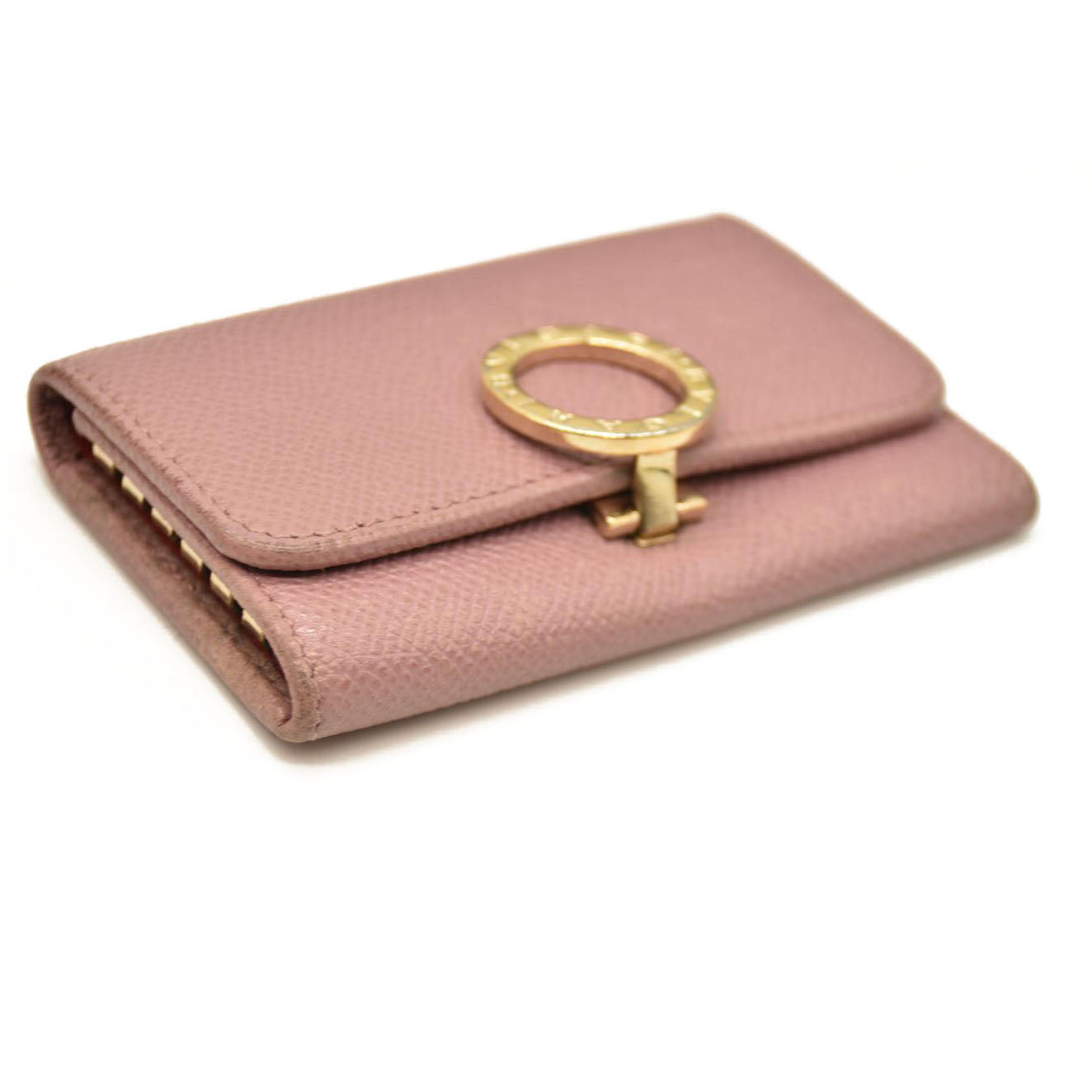 BVLGARI BVLGARIBVLGARI Clip Leather 6 Ring Key Case Pink