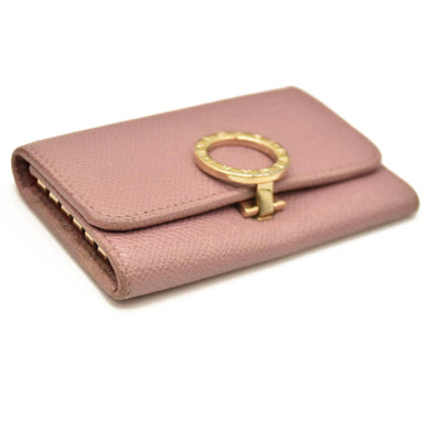 BVLGARI BVLGARIBVLGARI Clip Leather 6 Ring Key Case Pink