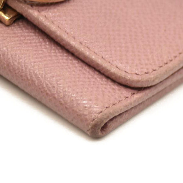 BVLGARI BVLGARIBVLGARI Clip Leather 6 Ring Key Case Pink