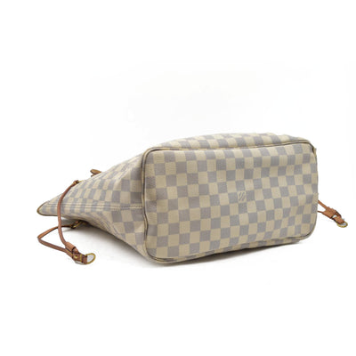 $2170 Louis Vuitton Damier Azur Neo Neverfull MM Rose Ballerine RFID
