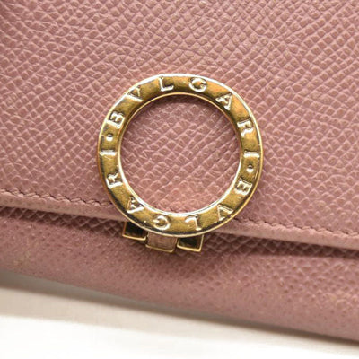 BVLGARI BVLGARIBVLGARI Clip Leather 6 Ring Key Case Pink