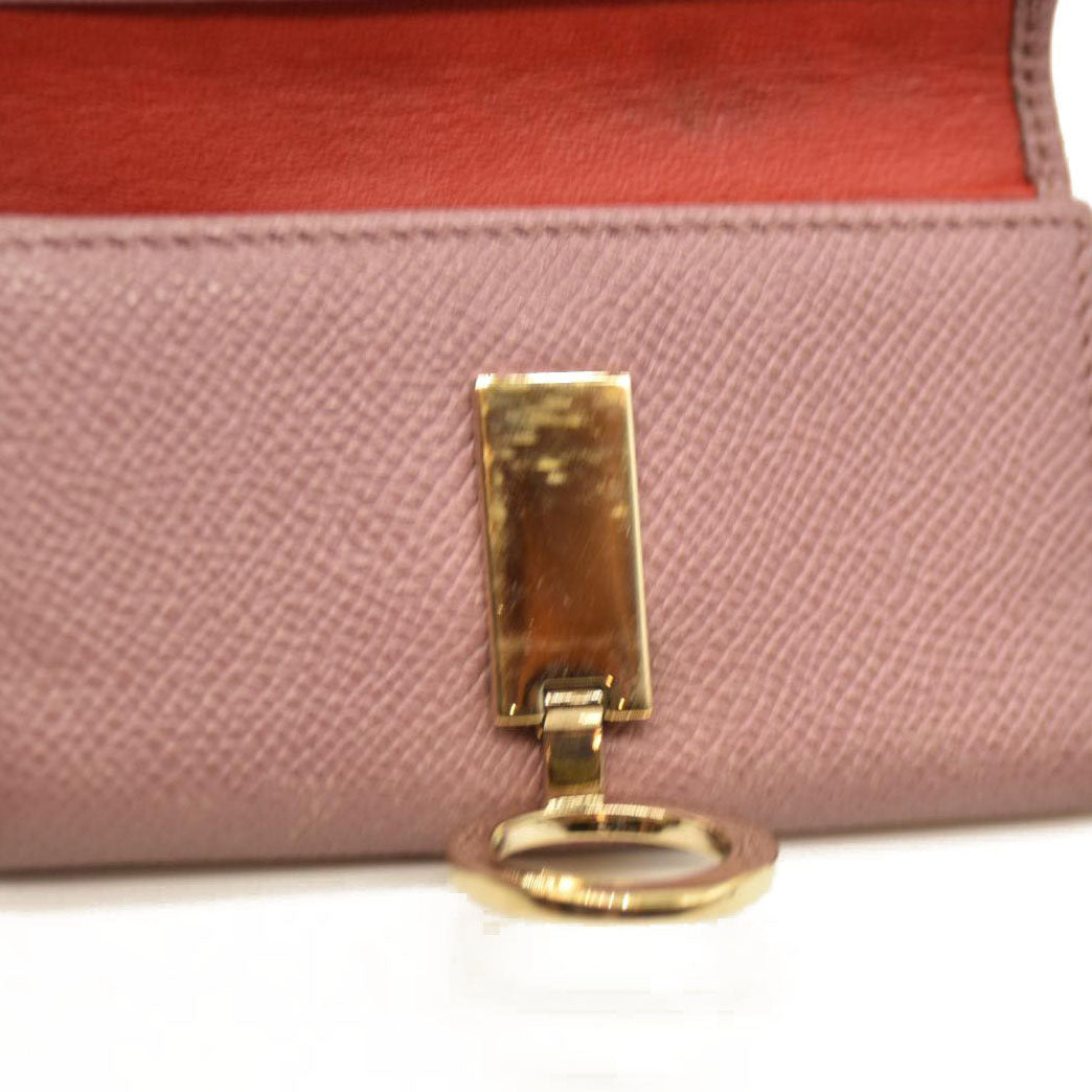 BVLGARI BVLGARIBVLGARI Clip Leather 6 Ring Key Case Pink