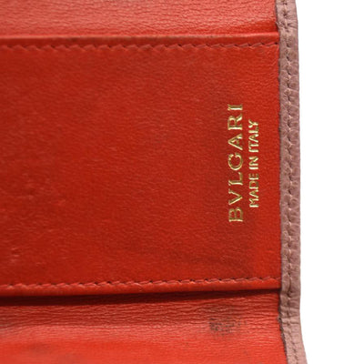 BVLGARI BVLGARIBVLGARI Clip Leather 6 Ring Key Case Pink