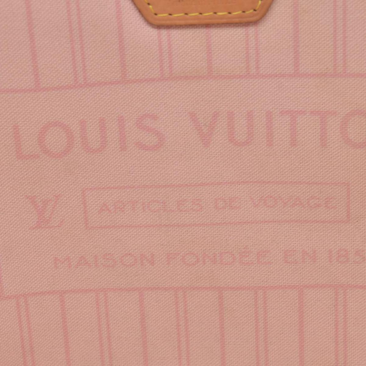 $2170 Louis Vuitton Damier Azur Neo Neverfull MM Rose Ballerine RFID