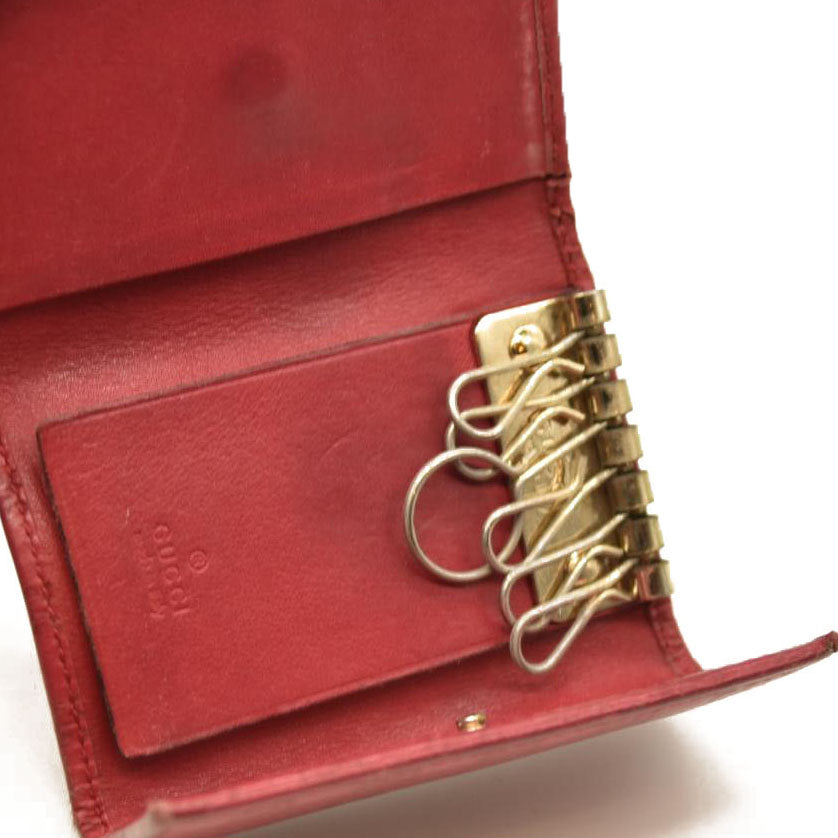 Gucci  Guccissima 6 Key Holder Case Pink