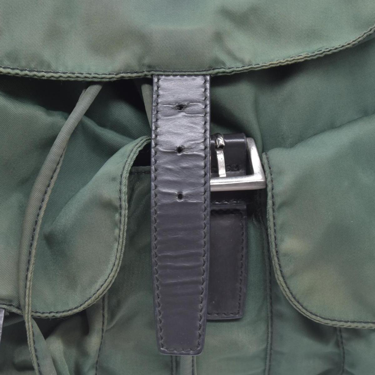 $1450 PRADA Vela Tessuto Nylon Pocket Backpack Army Green CONSIGNMENT 10021350