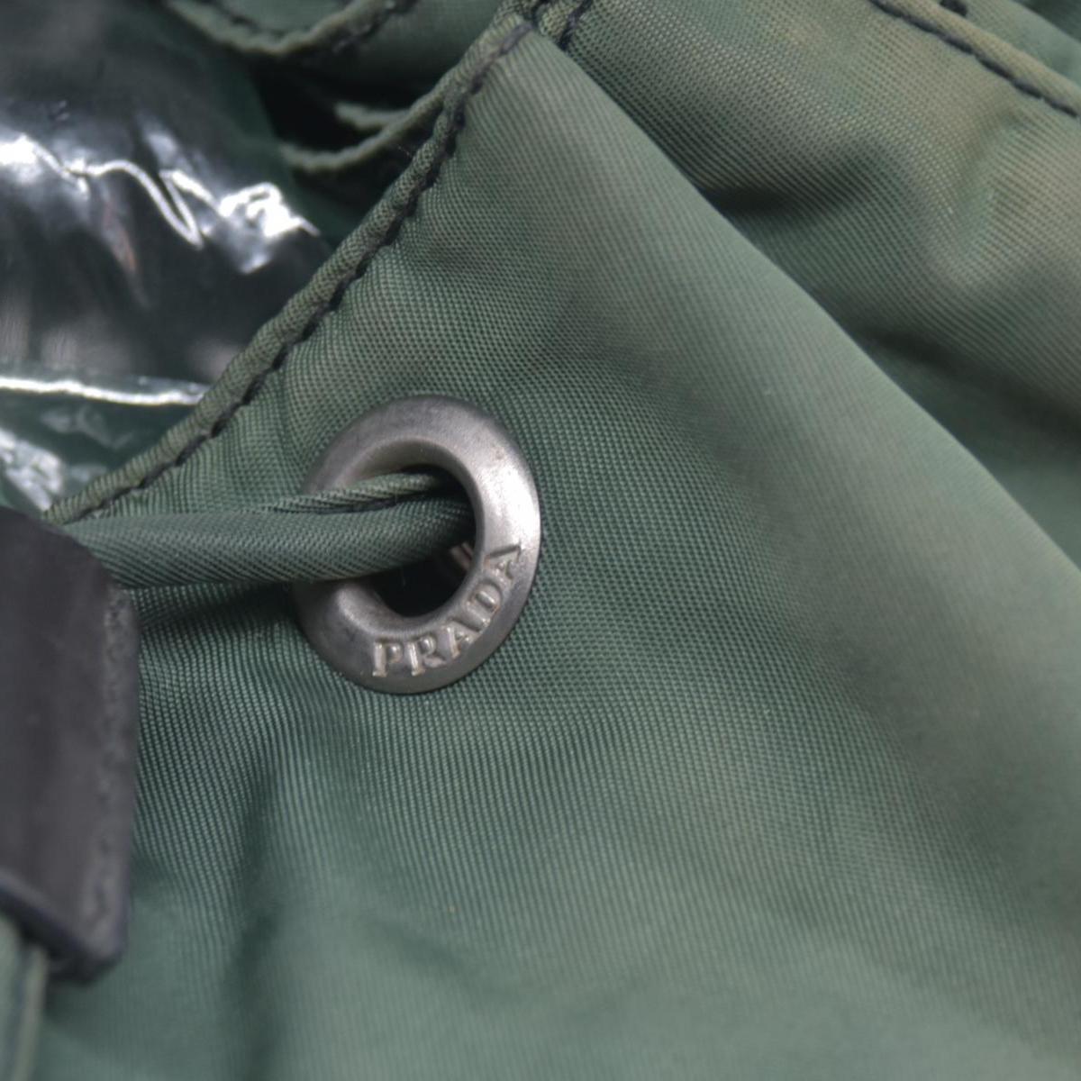 $1450 PRADA Vela Tessuto Nylon Pocket Backpack Army Green CONSIGNMENT 10021350