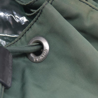 $1450 PRADA Vela Tessuto Nylon Pocket Backpack Army Green CONSIGNMENT 10021350