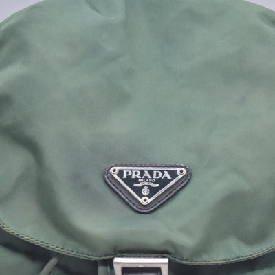 $1450 PRADA Vela Tessuto Nylon Pocket Backpack Army Green CONSIGNMENT 10021350